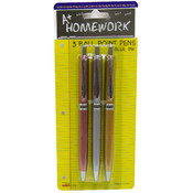 Retractable ball point pens - 3 pack
