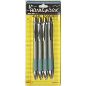 Retractable ball point pens - 4 pack