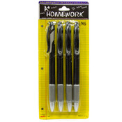 Retractable ball point pens - 4 pack