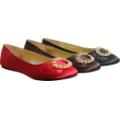 Womens Flat Shoe with Gold Buckles 3 Colors