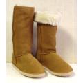 Mens Chestnut Tall California Sheepskin Boots