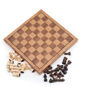 Chess Board Wooden Book Style w/ Staunton Chessmen