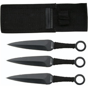 Set 3 Ninja Stealth Black Throwing Knives with ny