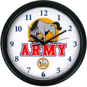 Deluxe Chiming US Army Clock Featuring Mule Mascot
