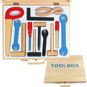 Child's First Tool Set - All Wood in Toolbox