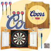 Trademark Global Coors Dart Cabinet with Darts and Board