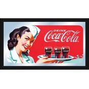 Coca-Cola Vintage Mirror Horizontal Waitress w/ Co