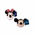 Mickey &amp; Minnie Plush Head Zipper Pull