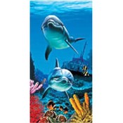 Tropical Design Beach Towel-Dolphin Faces #100