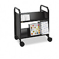 Steel Slant Shelf Double-Sided Book Cart 500lbs