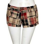 Banana Split Junior Madras Plaid Short Shorts