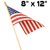 Concord Hemmed 8"x12" Polycotton U.S. Stick Flag