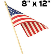 Economy 8"x12" Polycotton U.S. Stick Flag