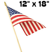 Concord Hemmed 12"x18" Polycotton U.S. Stick Flag