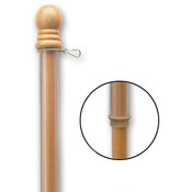 5' 1-Piece Blonde Wood Flag Pole