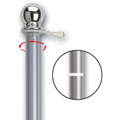 5' 2-Piece Brushed Aluminum Spinning Flag Pole