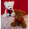 7" Sitting Bear-Velvet Rose, 2 Asst