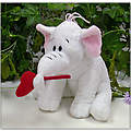 8.5" Sitting White Elephant w/Heart