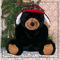 9" Black Bear w/ Plaid Hat