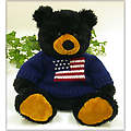 Sitting Black Bear with USA Sweater
