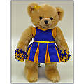 12" Cheerleader Bear, Blue w/Gold