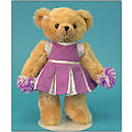 12" Cheerleader Bear In A Purple and White Dress