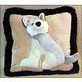 13" 3-D Wolf Pillow