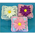 13" 3-D Aster Flower Pillow, 3 Asst