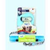 Baby Blue Medium Leash and Large Travel Bowl Set