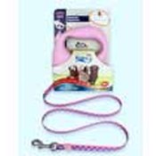 Large Baby Pink Dog Leash -  Pink Argyle