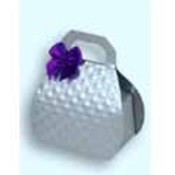 Satin Silver Mini Purse Favor Boxes