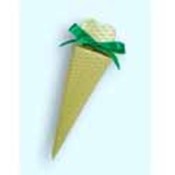 Satin Yellow Heart Cone Favor Boxes