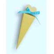 Yellow Heart Cone Favor Boxes