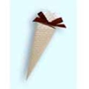 Satin Champagne Heart Cone Favor Boxes