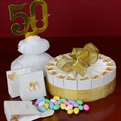 1 Tier Golden Anniversary Favor Cake Kit