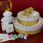 2 Tier Golden Anniversary Favor Cake Kit
