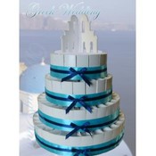 Greek Wedding Favor Cake-Unassembled