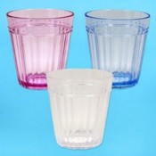 Tumbler 14 oz Ribbed Clear Assorted