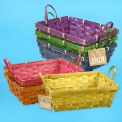 Basket 9.5Recwhndl Pastel Assorted