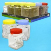 Jar 6H Gls Assorted Clr Lid Dsply Food Containers