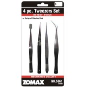 4pc Stainless/Steel Tweezers Set