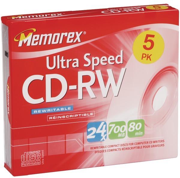 Memorex 80Min Cd-Rw 5Pk