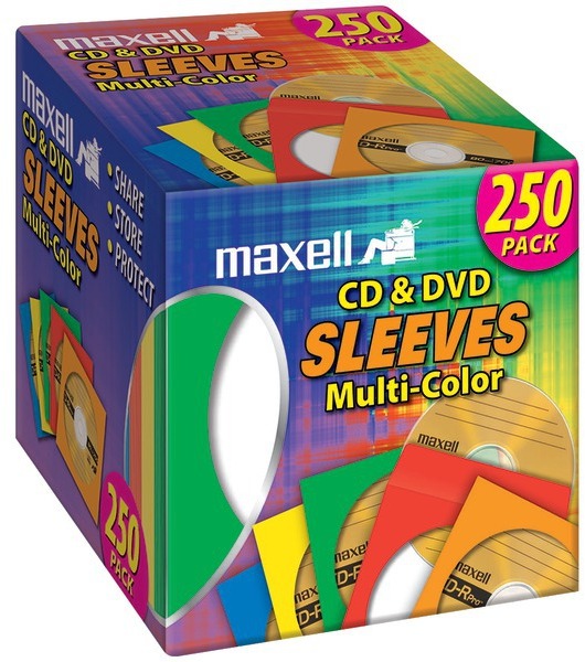 Cd/Dvd Sleeves 250Pk Clr