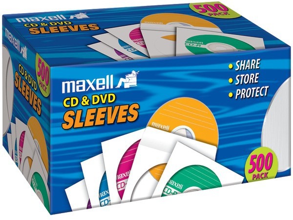 Cd/Dvd Sleeves 500Pk Wht