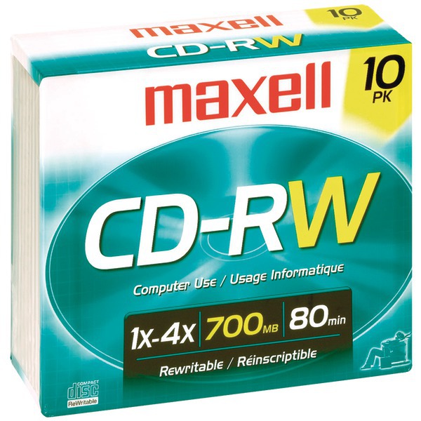 Maxell Cdrw - 10 Pk Jewel Case