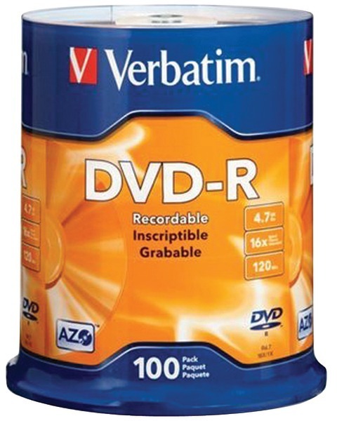 100 Ct 4.7 Gb Dvd-Rs