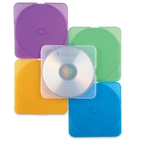 Verbatim Corporation Trimpak CD/DVD Case, 5-5/8"x4-15/16", 10/PK, Multicolor