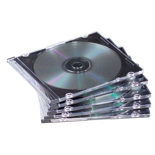 Fellowes Mfg. Co. Thin Jewel Case, 5-3/8"x3/16"x4-15/16", 25EA./PK, Clear/BK