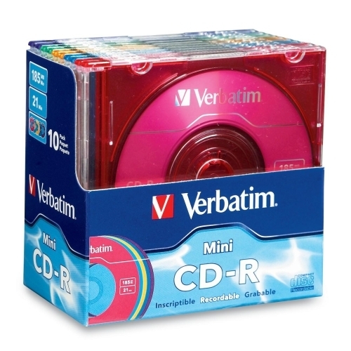 Verbatim Corporation Mini Pocket CD-R,32X,185MB/21Min,Branded,10/PK,Color