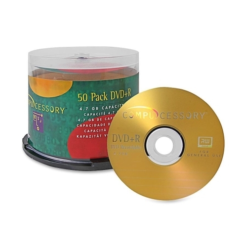 Compucessory DVD+R, 4.7GB, 16X Speed, 50/PK, Branded Spindle Compucessory DVD+R, 4.7GB, 16X Speed, 50/PK, Branded Spindle